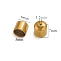 Embouts ronds de 6mm en acier inoxydable doré pour création de bijoux DIY avec trou - 5mm / Or