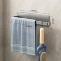 Portasciugamani da parete grigio canna di fucile in alluminio opaco per l'organizzazione cucina - Grigio Gunmetal - Confezione Singola / Asta da 26cm