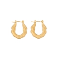 Chic textured golden geometric hoop earrings with irregular twisted metal design - Ripple Hoop Style (6#)