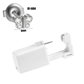 Steriles Einweg-Ohrpiercing-Set mit 6mm Schmetterlingsstecker aus Silber und Strasssteinen - Schmetterling Stil (81-604) / Silber-Weißer Zirkon