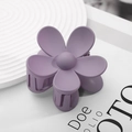 Chic purple flower hair claw clip with matte finish for elegant styling hair accessory - 7.2*7.2*4.1 / Purple