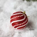 8cm red Christmas ball with white bead chain and glitter finish for tree decor - Red