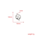 Silver four-leaf clover pendant connector with dimensions 14mm by 10mm for jewelry - Four-Leaf Clover Style (B-FM0004-8)