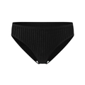 Classic black mid-waist ribbed cotton panties for women with seamless breathable design - Black