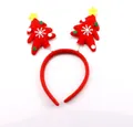 Festive red headband with spring-mounted Christmas tree decorations and white snowflakes - Standard (Red Tree)