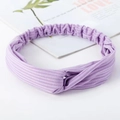 Lavender purple knitted twist headband with ribbed texture for yoga and daily wear - Knitted Purple