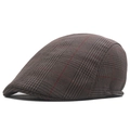 Berretto classico stile inglese con motivo pied-de-poule marrone e nero per uomo - L (58-60cm) / caffè