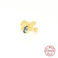 Piercing a ape in argento 925 dorato con gemma blu per cartilagine orecchio - Stile Piccola Ape (G60202395067) / Oro