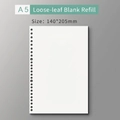 Recambio papel A5 para carpeta 140x205mm hojas blancas lisas con multiperforación estándar - A5 Blanco [60 Hojas]