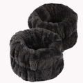 Soft black absorbent flannel wristbands for face washing to prevent water flow - Black (1 Elastic)