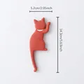 Red cat-shaped magnetic refrigerator hook in matte finish, dimensions 5.2x14.3 cm - M3-Red Cat