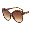 Vintage oversized butterfly cat eye sunglasses with tortoiseshell frame and brown gradient lenses - Leopard Frame Gradient Brown Lens