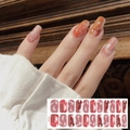 Orange and pink gradient nail stickers with silver glitter and star patterns SS-p81 - Orange Pink Smudge Glitter Five-Pointed Star Style (SS-081)