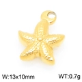 Golden starfish pendant charm 13x10mm for DIY jewelry making in stainless steel - Gold Sea Star (KLJ9925-Z)