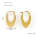 Close-up of geometric V-shaped 18K gold plated stainless steel earrings with dimensions - V-shape / 18K Gold / Gold