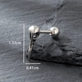 Silver bird skull stainless steel stud earring, dimension 1.33cm height and 0.41cm width - Bird Skull Style (S436)
