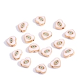 Golden heart charms with white enamel and blue evil eye pattern for jewelry making - Heart / White