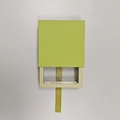 Green and beige drawer jewelry box with silk ribbon handle for ring or necklace - Floating Box + Plastic Drawer Box / 70*70*20mm / Fruit Green