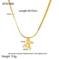 Detail of 18K gold-plated snake chain with letter K pendant and size specifications - Style K (DFN148K)