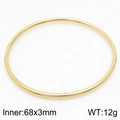 Minimalist 3mm stackable 18k gold plated stainless steel bangle with 68mm inner diameter - 1Pc-Gold (KB179805-LO)