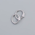 Minimalist S925 sterling silver hoop earrings with twisted texture and pear-cut zircon - Silver (White Zirconia)