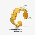 Verstellbarer 18K vergoldeter Edelstahlring mit ineinandergreifenden Herzen-Design - Herz-Stil