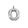 Polished silver stainless steel letter O bubble pendant necklace for women - Letter O-Pendant Only / Silver
