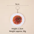 Realistic 9cm miniature food keychain with fried vermicelli design and silver ring - 9cm / Sauce Vermicelli - Keychain
