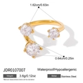 Detailed size and weight specs of 16K gold stainless steel zircon open tree branch ring - Gold Three Stone Open Style (JDR0107007)