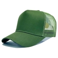 Armeegrüne Trucker-Mütze mit atmungsaktivem Mesh-Rücken und gebogenem Schirm für Sport - Verstellbar (56-58cm) / Grün