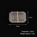 Miniature dollhouse food container 5.3x4.1cm clear plastic box with hanging hole - Non-partitioned Empty Bento Box with Rubber Band