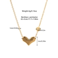 Detaillierte Maßtabelle für goldene Herz-Halskette mit CD-Logo-Anhänger und Abmessungen - 18K Gold / Buchstaben-Logo Herz / Gold