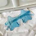 Transparent blue star-shaped rimless sunglasses for trendy women party styling - One-piece Star Blue Rimless