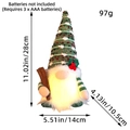 Gnomo navideño luminoso con lentejuelas verdes, dimensiones 28cm de alto y 14cm de ancho - Muñeco de Trineo Verde / Estilo de Copo de Nieve Verde