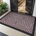 Non-slip entry rug with purple and white geometric arc pattern for home doorway - S / Time Trajectory