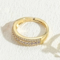 Minimalist adjustable 14K gold-plated ring with purple and white cubic zirconia stones - Purple Zirconia