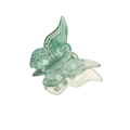 Mini translucent green butterfly hair claw clip with gradient resin and spring design - Dark Green