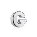 S925 sterling silver heart charm featuring a polished letter G design for necklaces - White Gold DY130011 (G)