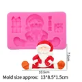 Pink silicone mold featuring Santa Claus and gift box designs for cake and fondant - Santa Claus/Gift Box/Candy / 1# 17-224 Pink