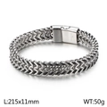 Bracelet chaîne en acier inoxydable 316L argenté avec fermoir magnétique 215mm - Acier (KB99444-BD)