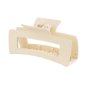 Matte creamy white 10.5cm rectangular hair claw clip for thick hair styling - #2 Matte Cream
