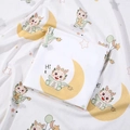 Soft cotton newborn swaddle blanket with cute dragon, moon and balloon patterns - Moon Dragon