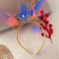 Golden Joyeux Noël headband with festive LED lights and sparkling finish - 20# Gold Glitter Letter Headband