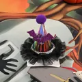 Glittering purple bat mini hat with laser finish and black mesh for Halloween hair accessory - LED Light Up Bat Hair Clip