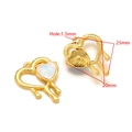 Golden melting heart pendant with white iridescent stone in 25x20mm size - 20*25mm Hollow Heart - Cream