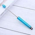 Sky blue retractable stylus touch screen pen with durable metallic finish and rubber tip - Sapphire Blue