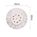 Sottobicchiere rotondo 20cm in cotone boho intrecciato a mano con frange decorative - Stile Rotondo 1 / Bianco Sporco