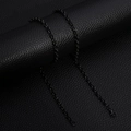 Collar de cadena cubana de acero inoxidable negro sobre fondo de cuero negro elegante - 2.0mm*45cm / Negro