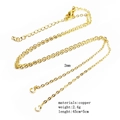 Detail of 45cm copper base chain in gold with 2mm width and 5cm extension link - O-Chain