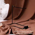 Minimalist single-row black metal jewelry display stand for necklaces, 21x7.7x20cm size - 1-Tier Rack / Black